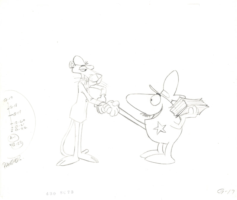 The Pink Panther Original Production Drawing: Pink Panther, Big Nose