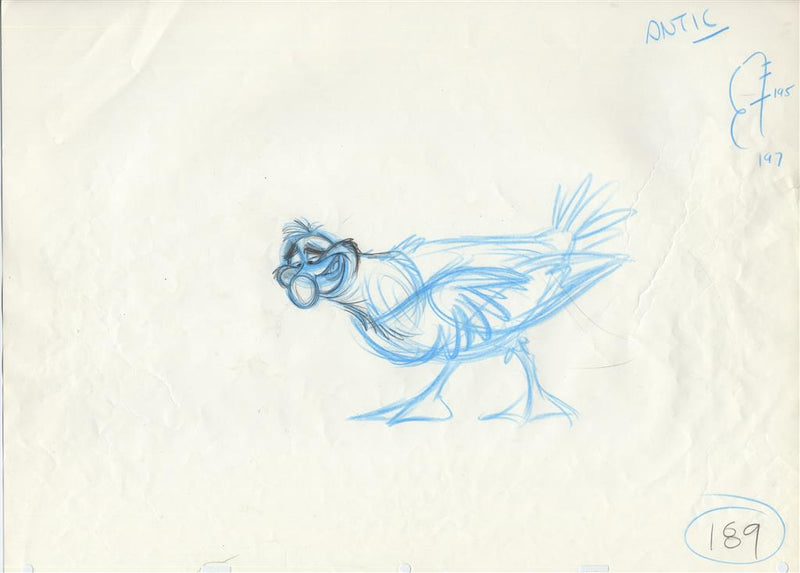 The Little Mermaid Original Production Drawing: Scuttle