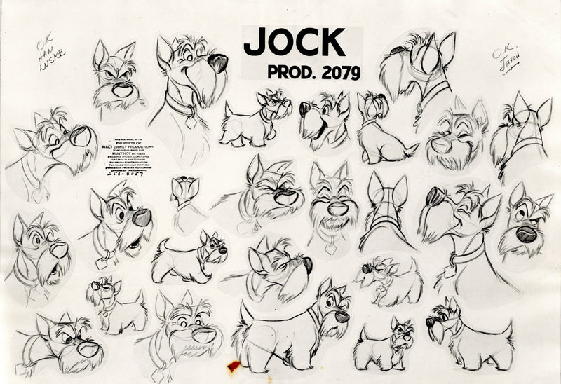 Lady and the Tramp Original Model Sheet: Jock