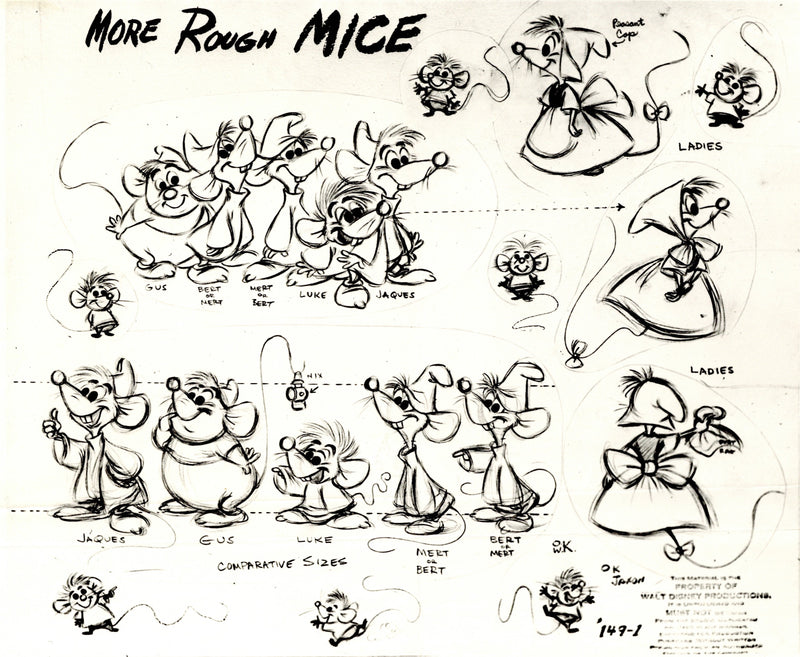 Cinderella Original Stat Model Sheet: Rough Mice Models