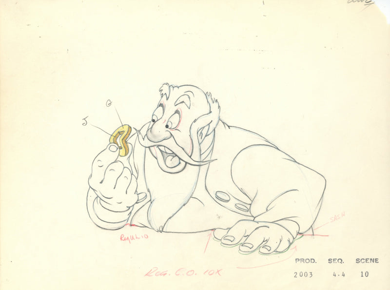 Pinocchio Original Production Drawing: Stromboli