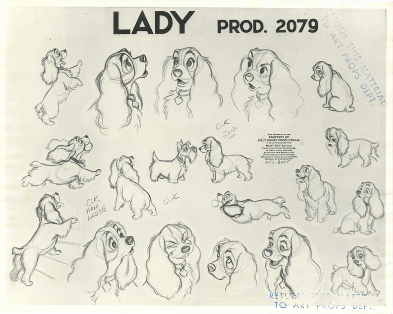 Lady and the Tramp Original Stat Model Sheet: Lady