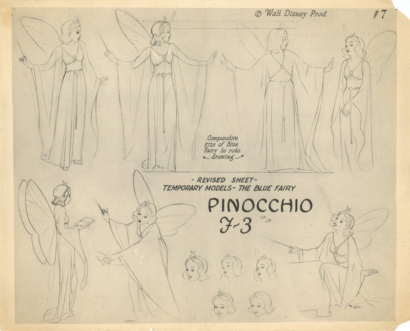 Pinocchio Original Stat Model Sheet: Blue Fairy