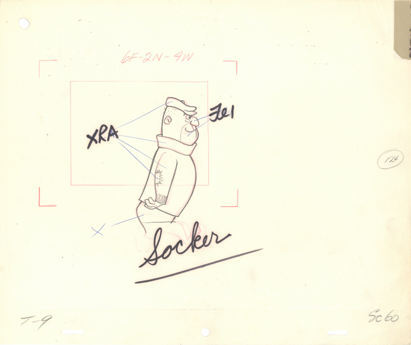 Set of 3 Top Cat Original Production Layout Drawings: Sergeant and Thugs