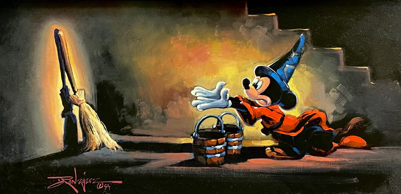 Original Painting by Rodel Gonzales: Sorcerer Mickey (Framed)