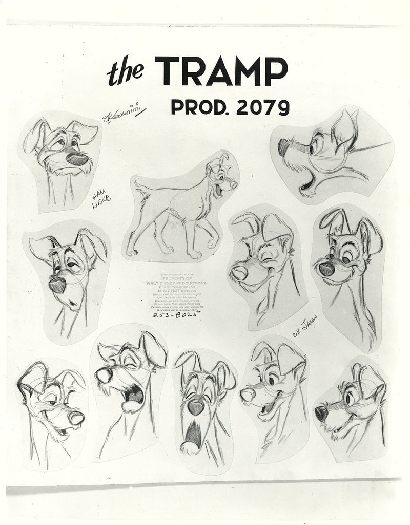 Lady and the Tramp Original Stat Model Sheet: Tramp