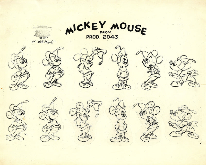 Fun and Fancy Free Original Stat Model Sheet: Mickey Mouse