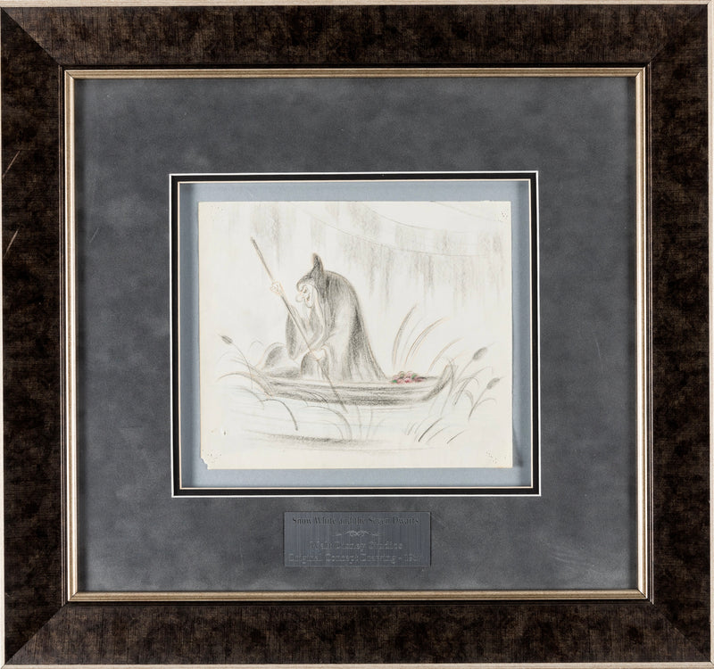 Snow White Original Storyboard Drawing: Old Hag (Framed)