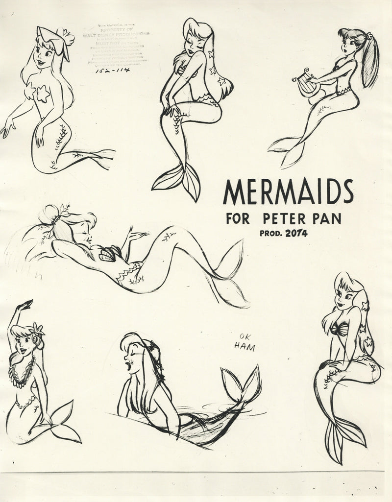 Peter Pan Original Stat Model Sheet: Mermaids