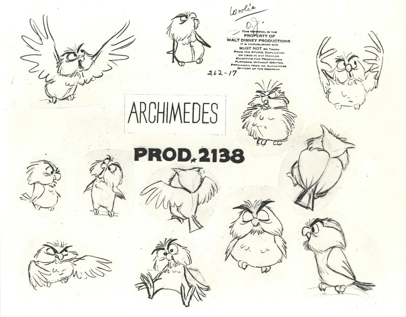 The Sword in the Stone Original Stat Model Sheet: Archimedes