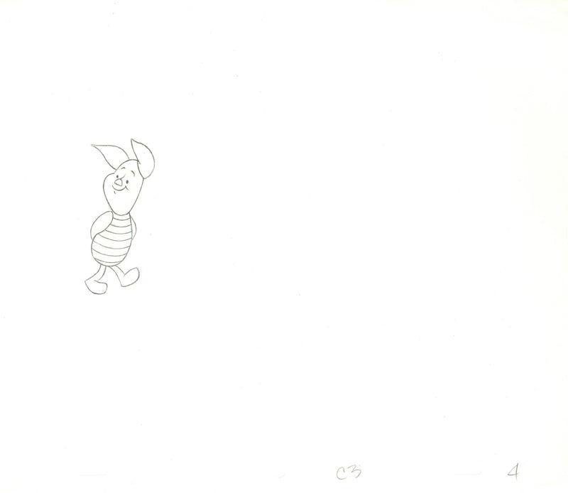 Winnie the Pooh Original Production Drawing: Piglet