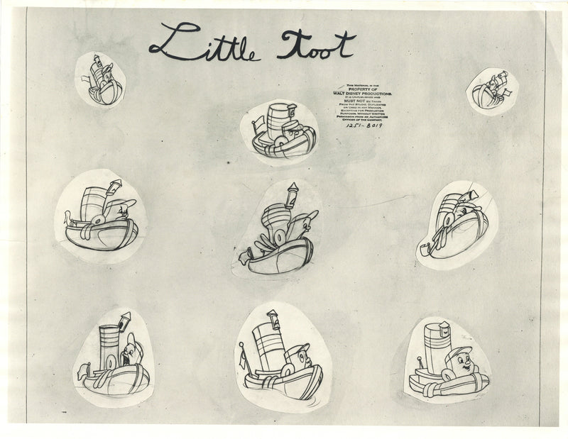 Melody Time Original Stat Model Sheet: Little Toot the Tugboat