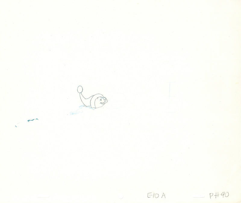 Winnie the Pooh Original Production Cel with Matching Drawings: Piglet