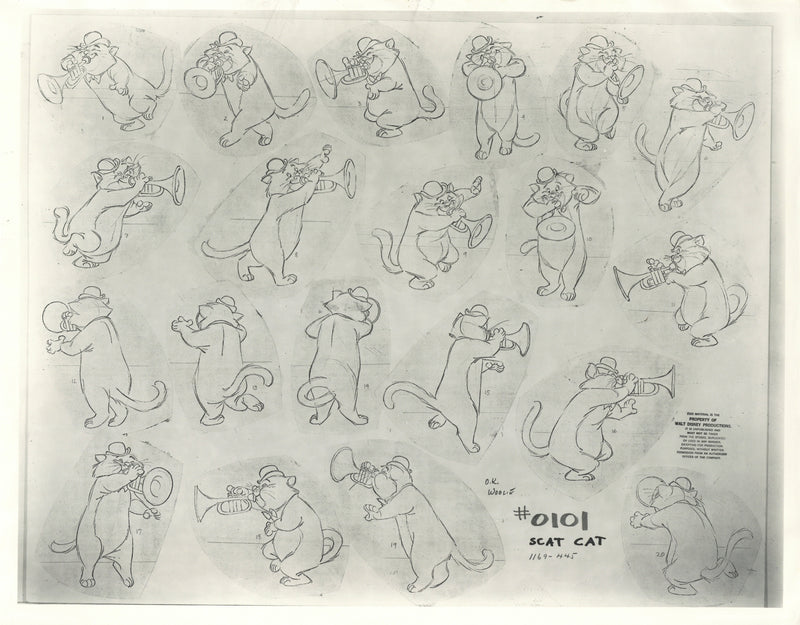 The Aristocats Original Stat Model Sheet: Scat Cat