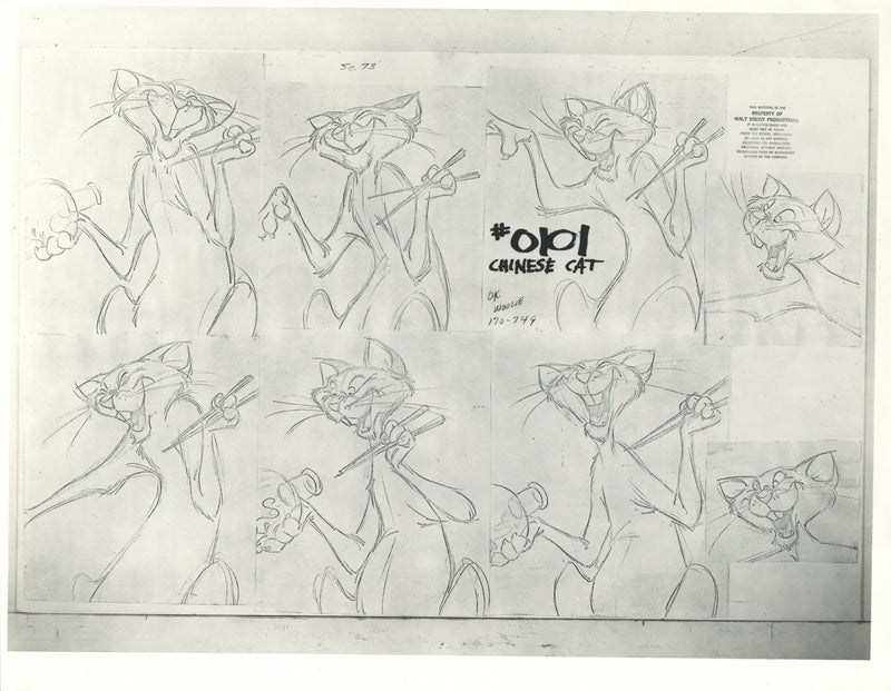 The Aristocats Original Stat Model Sheet: Chinese Cat