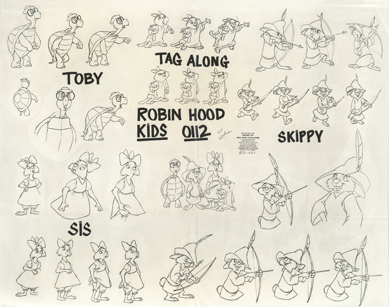 Robin Hood Original Stat Model Sheet: Skippy, Sis, Tagalong, Toby