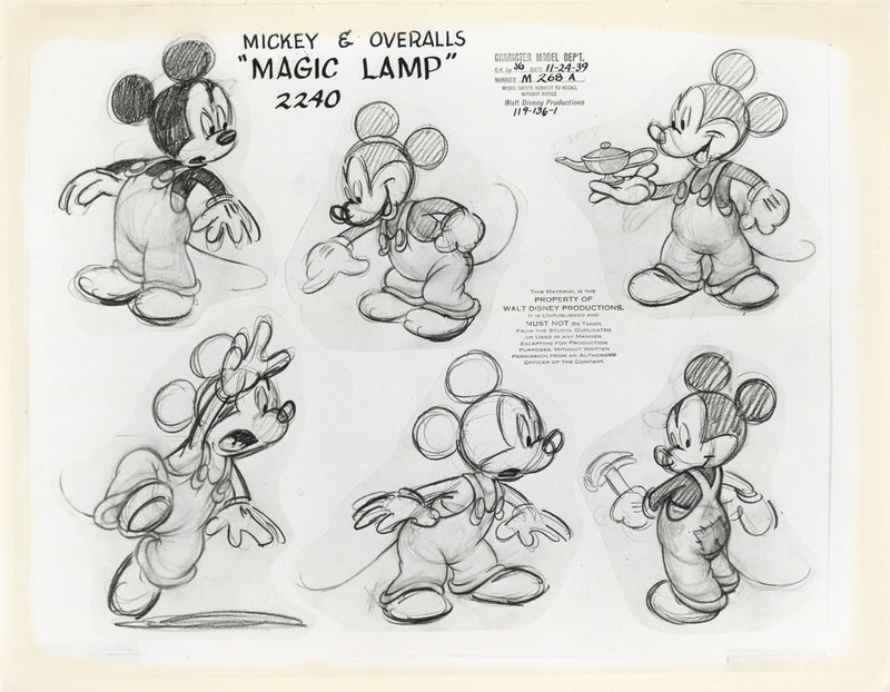 Pluto's Dream House Original Stat Model Sheet: Mickey Mouse