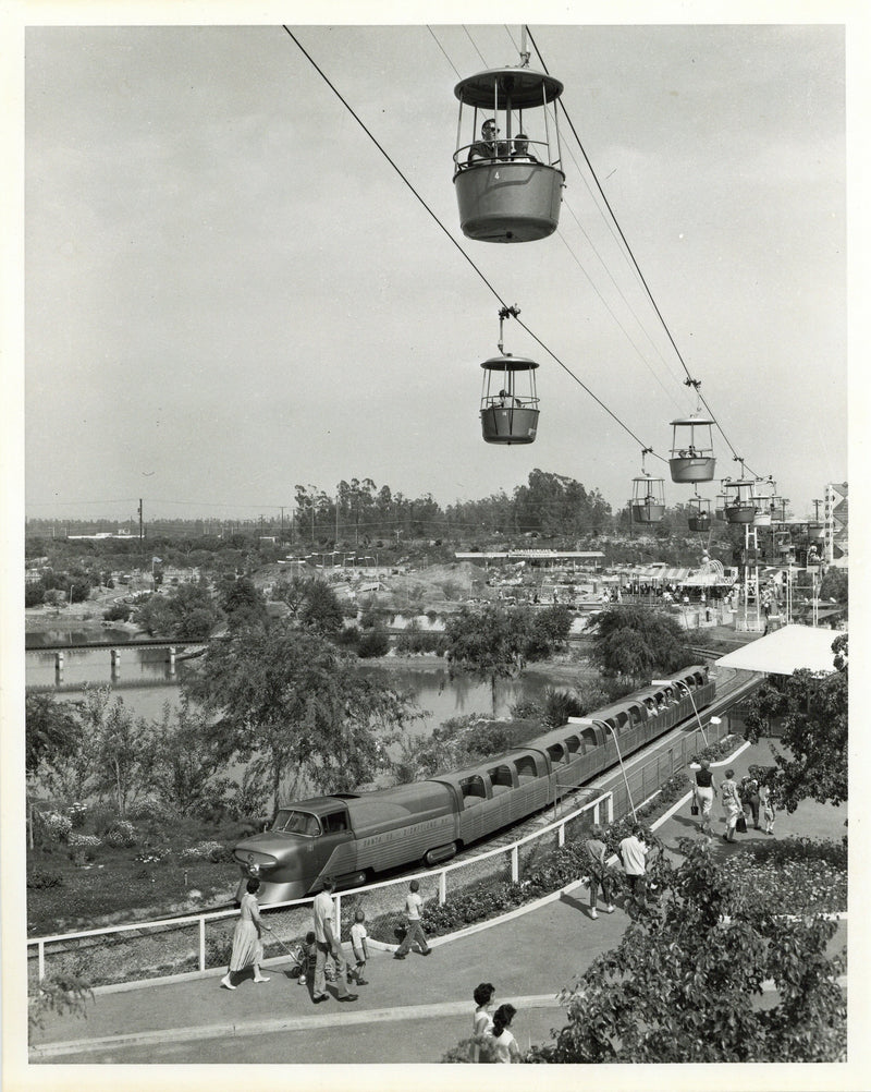 Disney Publicity Photo (1950s): Disneyland Viewliner and Skyway
