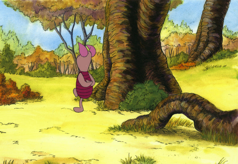 Winnie the Pooh Original Production Cel with Matching Drawing: Piglet