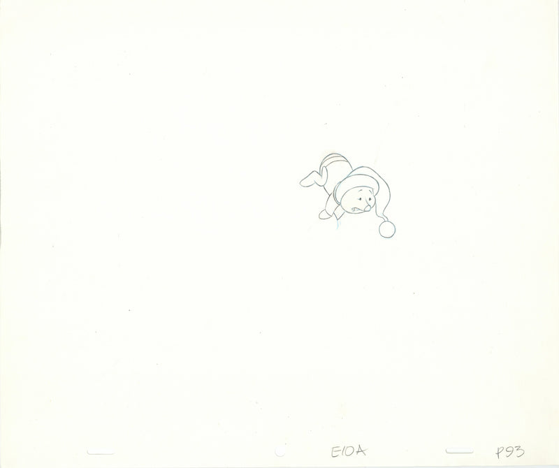 Winnie the Pooh Original Production Cel with Matching Drawing: Piglet