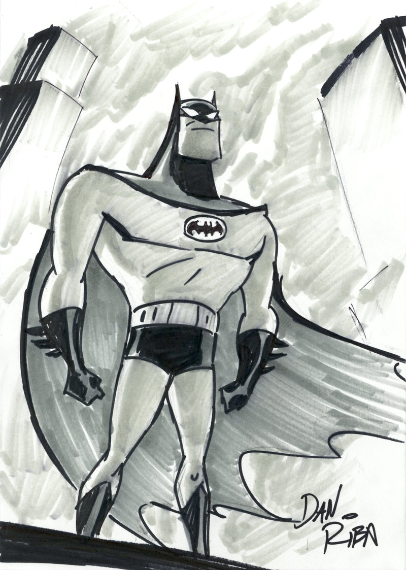 Original Ink Drawing by Dan Riba: Batman (Framed)