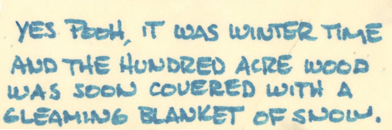 Winnie the Pooh and Tigger Too Original Storyboard with Dialogue Tag: Tigger, Roo