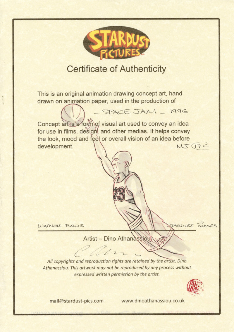 Space Jam Original Concept Drawing by Dino Athanassiou: Michael Jordan