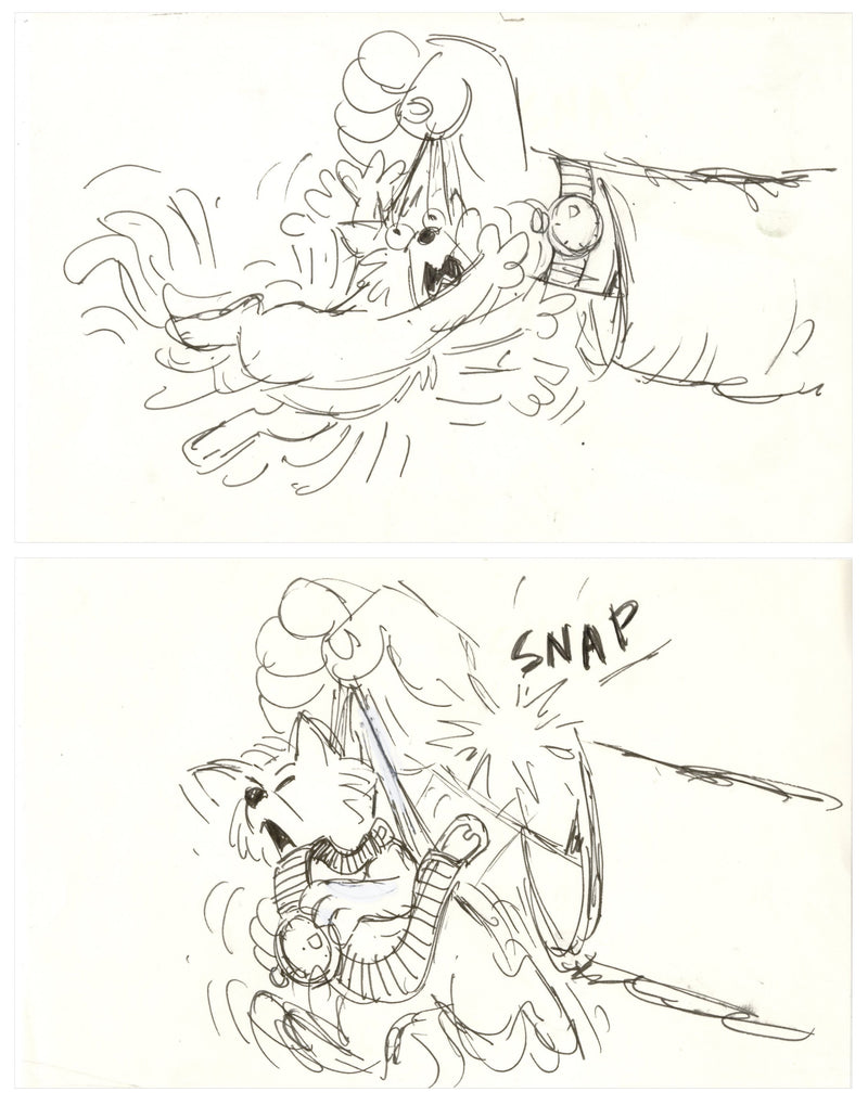 Oliver & Company Original Storyboard Drawings (Set of 2): Oliver