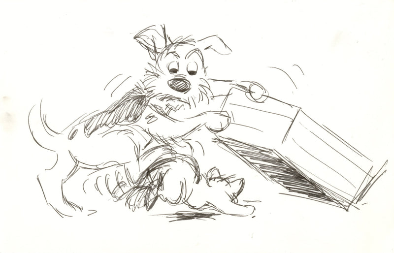 Oliver & Company Original Storyboard Drawing: Dodger, Oliver