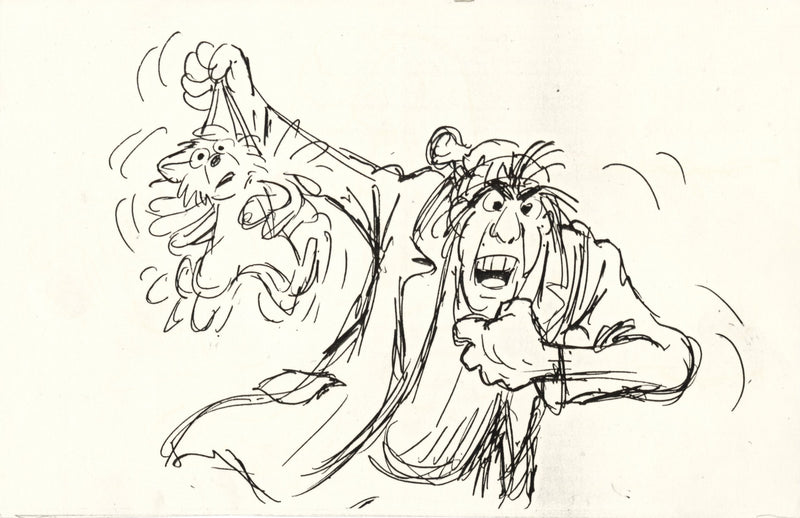 Oliver & Company Photostat Storyboard Drawing: Fagin, Oliver