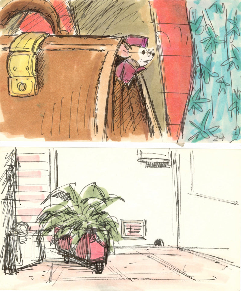 The Rescuers Storyboard Drawings (Set of 2): Rescue Aid Society Member