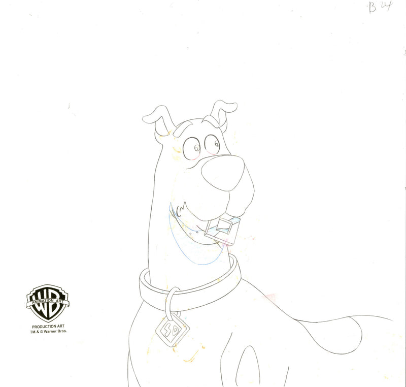 Scooby Doo and the Witch's Ghost Original Production Cel and Drawing Signed by Bob Singer: Scooby