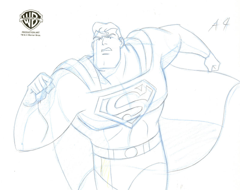 Superman the Animated Series Original Production Drawing: Superman