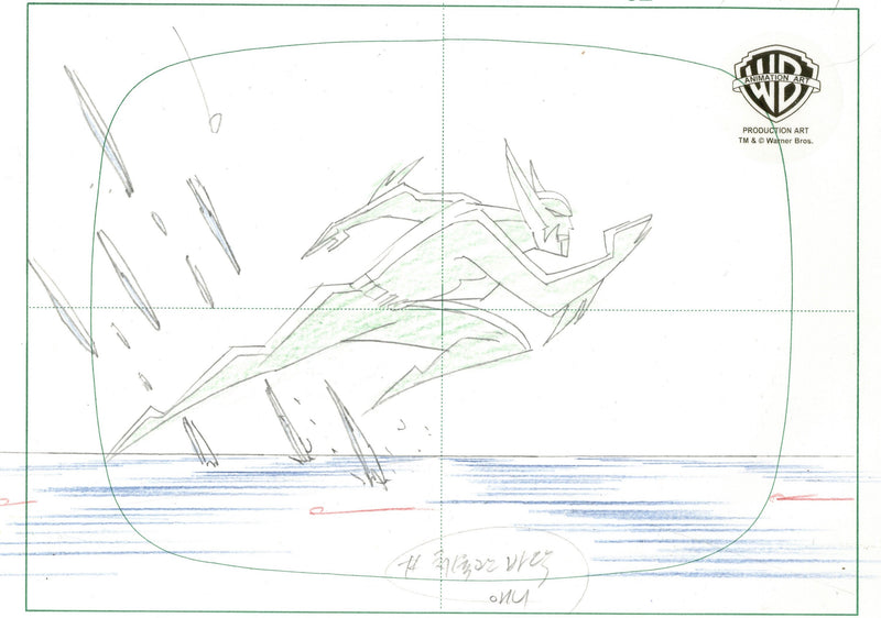 Batman Beyond Original Production Layout Drawing: Batman