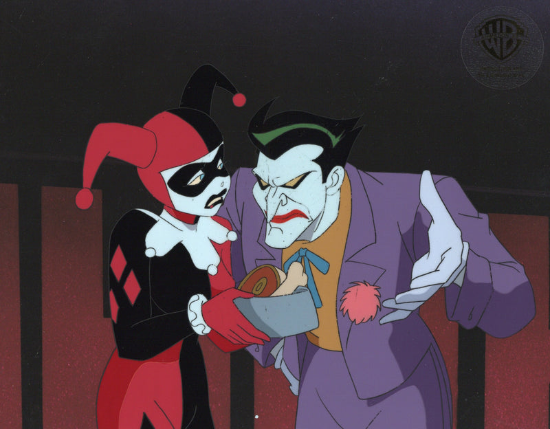 Batman The Animated Series Original Production Cel with Matching Drawing: Harley Quinn and Joker