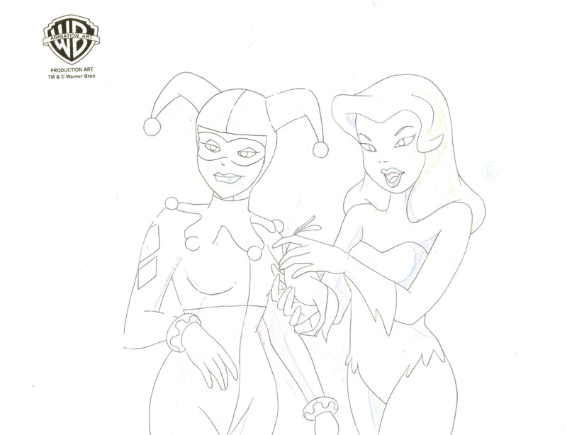Batman The Animated Series Original Production Drawing: Harley and Ivy