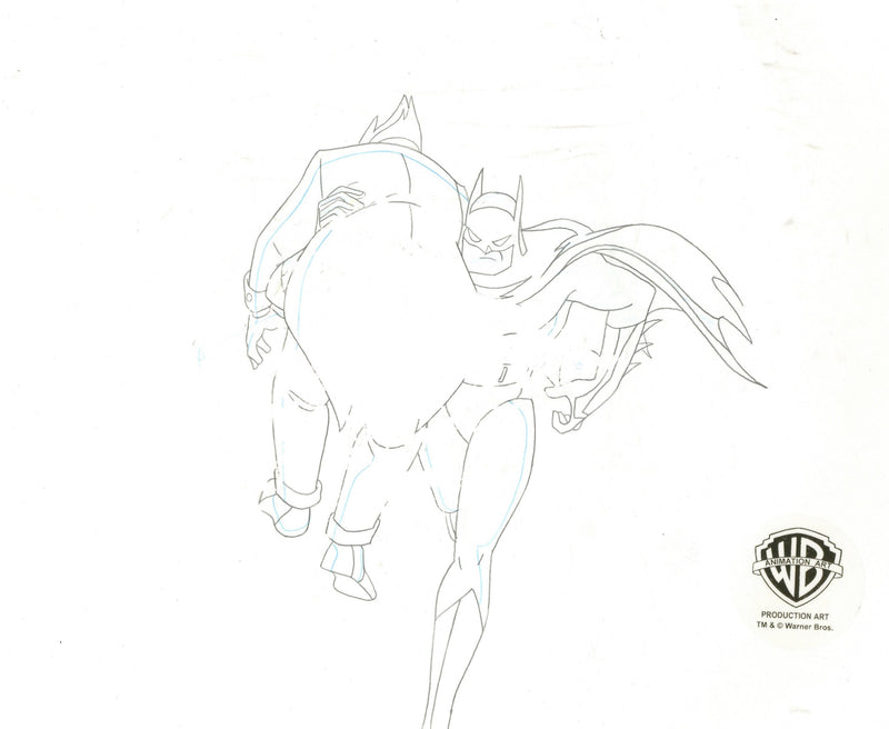 Batman The Animated Series Original Production Cel with Matching Drawing: Batman and Joker
