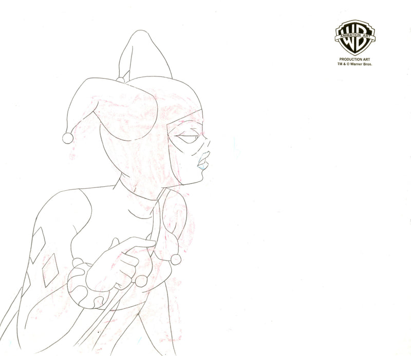 Batman The Animated Series Original Production Cel with Matching Drawing: Harley and Ivy