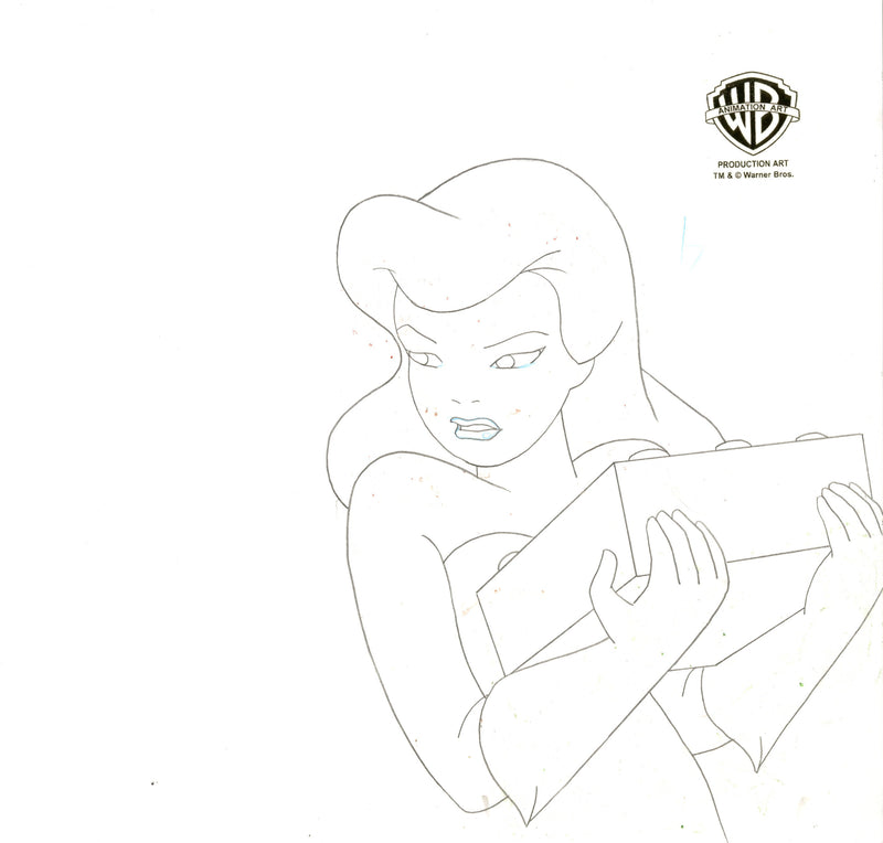 Batman The Animated Series Original Production Cel with Matching Drawing: Harley and Ivy