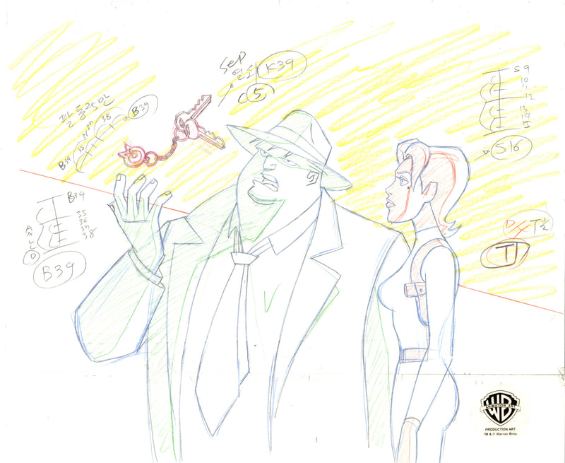 Batman: Mystery of the Batwoman Original Production Drawing: Harvey Bullock, Sonia