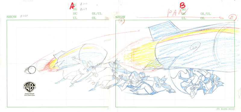 The New Batman Adventures Original Production Drawing Layout: Batman and Robin