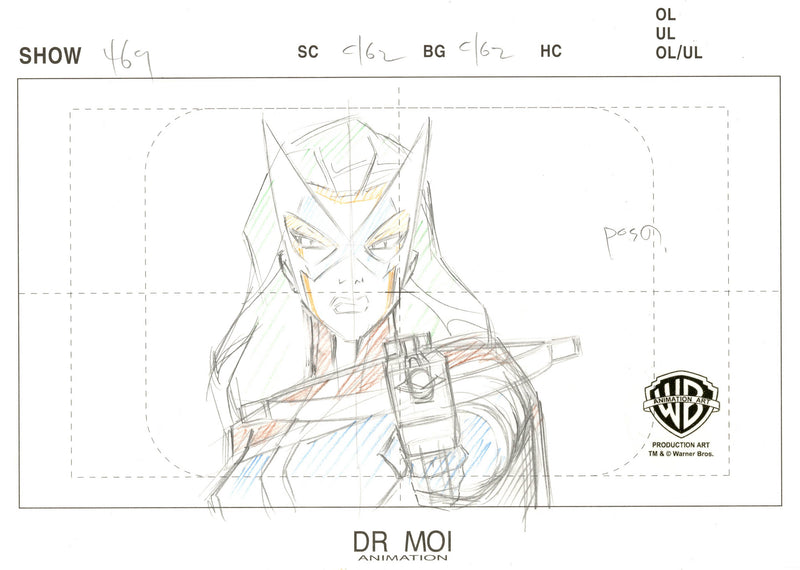 Justice League Unlimited Original Production Drawing: Huntress