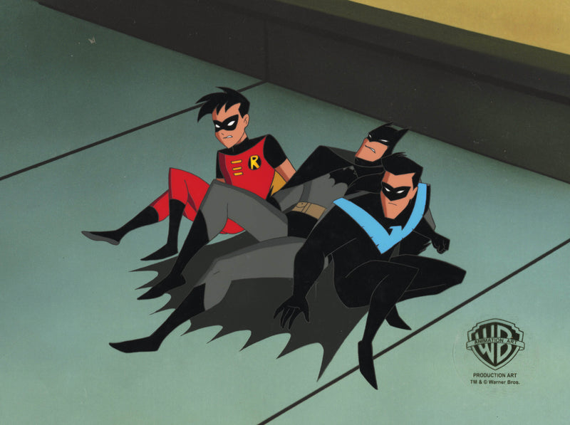 The New Batman Adventures Original Production Cel: Batman, Nightwing, Robin