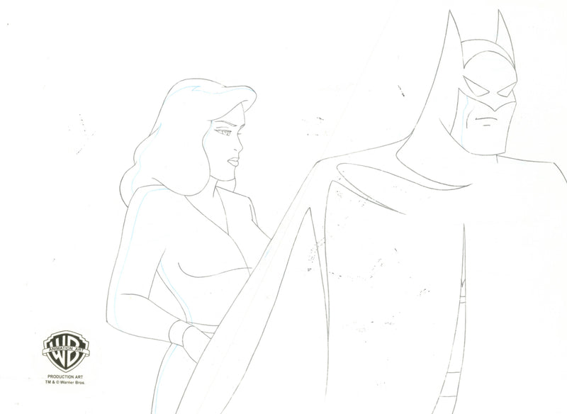 Batman: Mask of the Phantasm Original Production Cel with Matching Drawing Signed by Kevin Altieri: Andrea, Batman