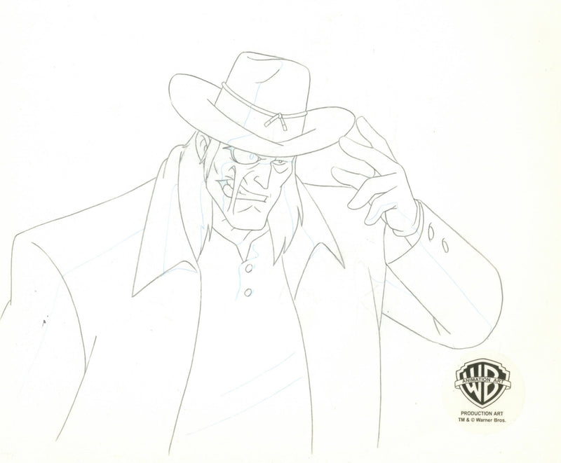 Batman The Animated Series Original Production Cel Signed by Kevin Altieri with Matching Drawing: Jonah Hex