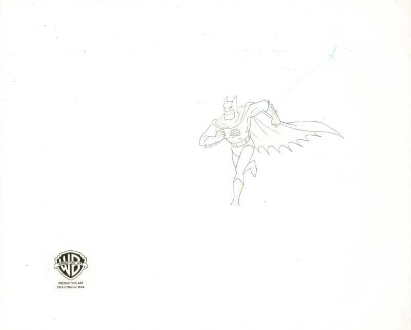 Batman The Animated Series Original Production Cel Signed by Kevin Altieri with Matching Drawing: Batman