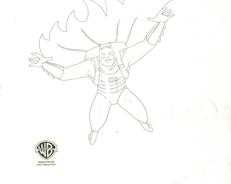 Batman The Animated Series Original Production Cel Signed by Kevin Altieri with Matching Drawing: Batman