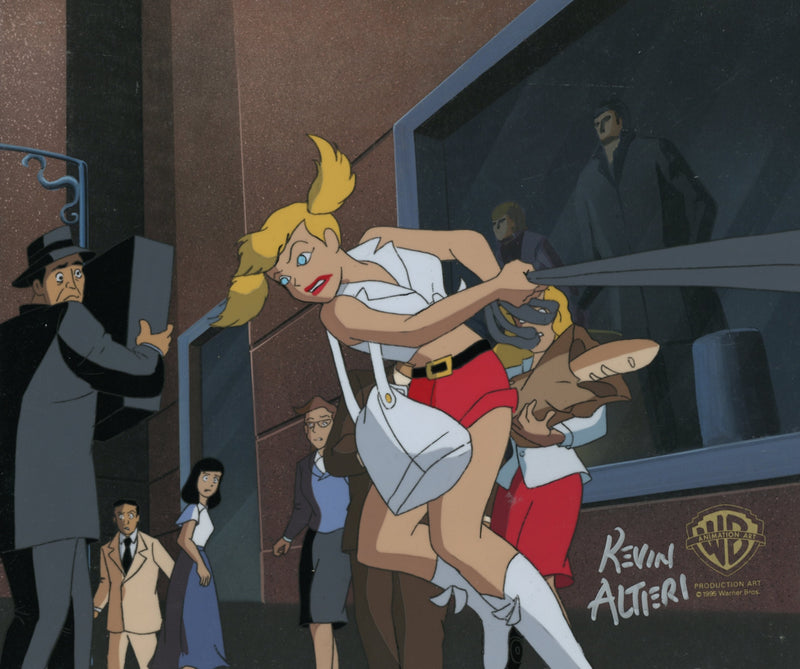 Batman The Animated Series Original Production Cel Signed by Kevin Altieri on Original Background: Harleen