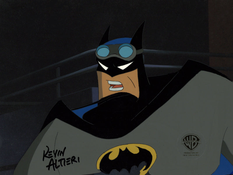 Batman The Animated Series Original Production Cel Signed by Kevin Altieri on Original Background: Batman