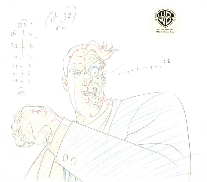 Batman The Animated Series Original Production Drawing: Two-Face
